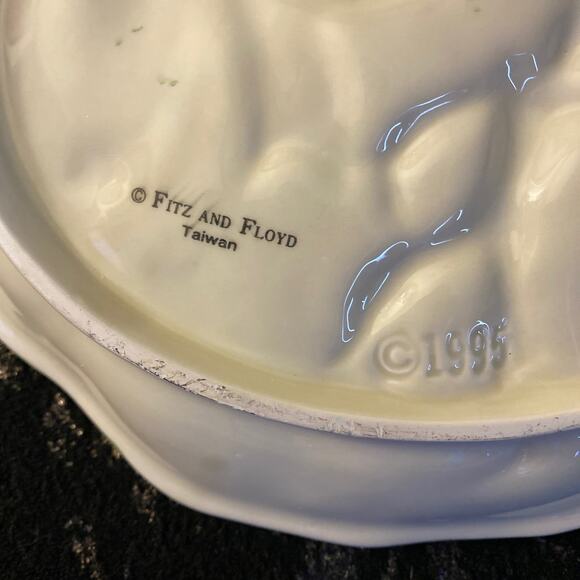 VINTAGE 1995 Fitz & Floyd Santa Bag Plate Decorative Piece Canape Dish - Picture 3 of 7